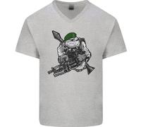 T-Shirt In Cotone V-Neck Per Uomo Royal Marine Bulldog Commando
