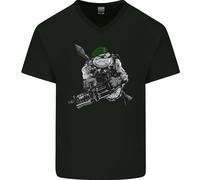 T-Shirt In Cotone V-Neck Per Uomo Royal Marine Bulldog Commando