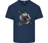 T-Shirt In Cotone V-Neck Per Uomo Royal Marine Bulldog Commando
