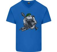 T-Shirt In Cotone V-Neck Per Uomo Royal Marine Bulldog Commando