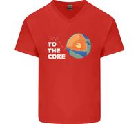 T-Shirt In Cotone V-Neck Per Uomo To The Core Climate Change ECG Heart Pulse