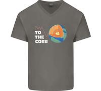 T-Shirt In Cotone V-Neck Per Uomo To The Core Climate Change ECG Heart Pulse