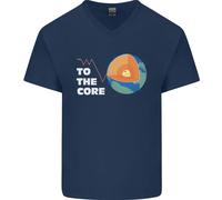 T-Shirt In Cotone V-Neck Per Uomo To The Core Climate Change ECG Heart Pulse