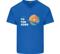 T-Shirt In Cotone V-Neck Per Uomo To The Core Climate Change ECG Heart Pulse