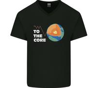 T-Shirt In Cotone V-Neck Per Uomo To The Core Climate Change ECG Heart Pulse