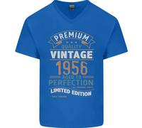 T-Shirt In Cotone V-Neck Vintage Per Il 69° Compleanno Del 1956