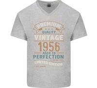 T-Shirt In Cotone V-Neck Vintage Per Il 69° Compleanno Del 1956