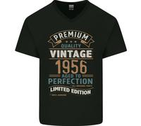 T-Shirt In Cotone V-Neck Vintage Per Il 69° Compleanno Del 1956