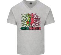T-Shirt In Cotone Verde Sano A Forma Di Cuore Con Avocado Divertente Per Uomo