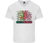 T-Shirt In Cotone Verde Sano A Forma Di Cuore Con Avocado Divertente Per Uomo