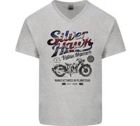 T-Shirt In Cotone Vintage Per Uomo Con Stampa Union Jack Silver Hawk