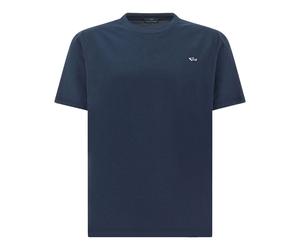 T-shirt in jersey di cotone, Uomo, Blu, Taglia: L