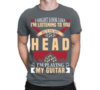 T-shirt In My Head Im Playing A Guitar Music Funny Musical da uomo donna #TA-89