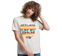 T-shirt in pile da donna Superdry Vintage Scripted Gris 2XS