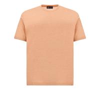 T-Shirt in Seta e cotone con micro pattern a righe, Uomo, BIANCO-ARANCIONE, Taglia: XXL