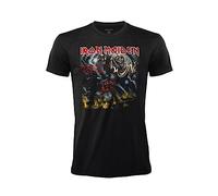 T-Shirt Iron Maiden Number of The Beast. Maglietta Rock Ufficiale Nera. Band Heavy Metal. Cotone. Unisex. Adulto Ragazzo. (XS)