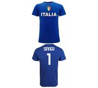 T SHIRT ITALIA con SCUDETTO BLU personalizzata SINNER N 1 Maglia Maglietta