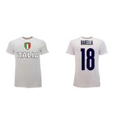 T-shirt Italia Maglia Barella azzurri 18 Nicolò Bianca Away