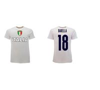 T-shirt Italia Maglia Barella azzurri 18 Nicolò Bianca Away
