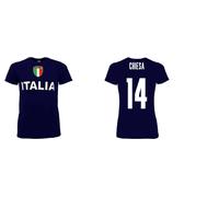 T-shirt Italia Maglia Chiesa 14 azzurri Federico Blu Navy