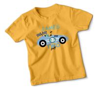 T-shirt James Is Two Fast Racing Car secondo compleanno ragazzo età due