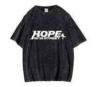 T-Shirt Jhope Hope On The Street J-Hope Album Magliette Lavate alla Moda for I Fan degli Uomini E delle Donne(Black-6,S)