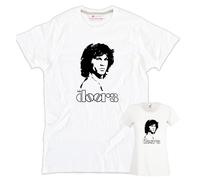 T-shirt Jim Morrison doors cotone bianca uomo e donna rock anni 70 60 musica