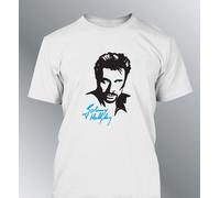 T-Shirt Johnny Hallyday S M L XL XXL Uomo Cantante Rock Francese Harley