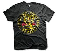 Cobra Kai Licenza Ufficiale Round Patch Uomo Maglietta (Nero), Large