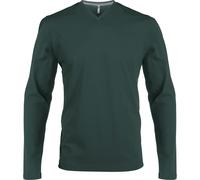 T-shirt Kariban Col V manches longues Vert M