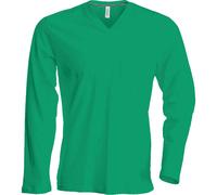 T-shirt Kariban Col V manches longues Vert S