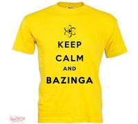 T-Shirt Keep Calm and Bazinga - The big bang theory Uomo-Donna Bianca-Colorata