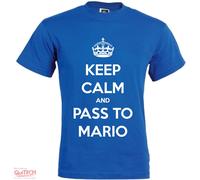 T-Shirt Keep Calm and Pass To Mario Maglietta Uomo-Donna Bianca-Colorata