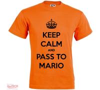 T-Shirt Keep Calm and Pass To Mario Maglietta Uomo-Donna Bianca-Colorata