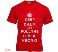 T-Shirt Keep Calm and Pull the lever Kronk Maglietta Uomo-Donna Bianca-Colorata