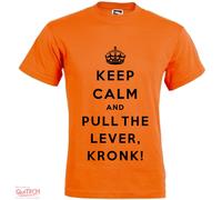 T-Shirt Keep Calm and Pull the lever Kronk Maglietta Uomo-Donna Bianca-Colorata