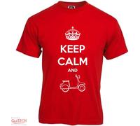 T-Shirt Keep Calm and Vespa Lambretta Moto Maglietta Uomo-Donna Bianca-Colorata