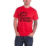John Paul George And Ringo, Short Sleeve da Uomo, Rosso (Red), L