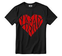 t-Shirt LA Sad Official Logo Band Punk Italia 100% Cotone Organico (IT, Testo, L, Regular, Regular, Standard, Nero)