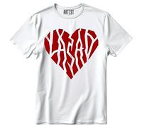 t-Shirt LA Sad Official Logo Band Punk Italia 100% Cotone Organico (IT, Testo, XL, Regular, Regular, Standard, Bianco)