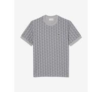 Lacoste - T-shirt slim fit jacquard con monogramma - - Tops - Uomo - Grigio - L