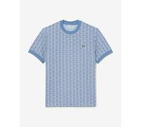 T-shirt Lacoste Monogram Jacquard manica corta blu - M