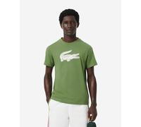 T-shirt Lacoste Sport Crocodile manica corta verde prato bianco - L
