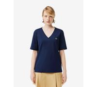 T-shirt Lacoste V Neck Logo manica corta blu marino donna - 34