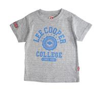 T-Shirt Lee Cooper da Ragazzo - Maglia a Maniche Corte - Cotone, Poliestere - Grigio - 10 Anni
