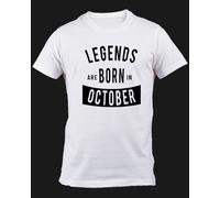 T-SHIRT LEGENDS ARE BORN IN mese data Regalo Simpatico Compleanno bianca o nera