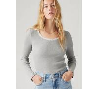 T shirt Levi's® Dry Goods a nido d’ape a manica lunga Grigio / Starstruck Heather Grey levi > clothing > women