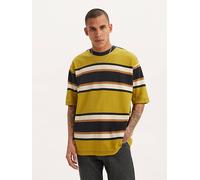 T shirt Levi's® Skateboarding squadrata stampata Verde / Green Sulphur Stripe Green And Brown levi > clothing > men