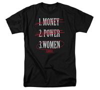 T-Shirt Licenziata Di Scarface Con Tony Montana, Denaro, Potere E Donne
