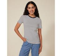 Petit Bateau A0BOL Maglietta A Maniche Corte Donna Marshmallow/Smoking XL